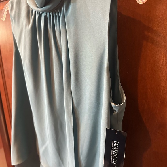 Lafayette148 New York Unique Sleeveless Blue/Green Silk Top. NWT. Retail$348. - Picture 11 of 16